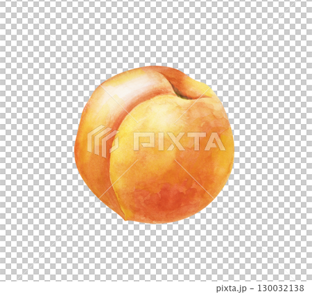 Watercolor juicy peach, hand-drawn. Watercolor illustration isolated on a white background. A botanical drawing of a ripe fruit. For the design of fruit lines and healthy food. Watercolor juicy peach, hand-drawn. Watercolor illustration isolated on a white background. A botanical drawing of a ripe fruit. For the design of fruit lines and healthy food. 130032138