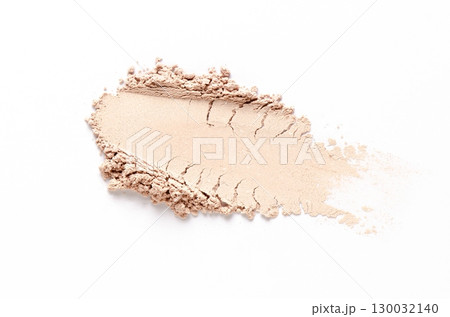 A sample of dry cosmetic clay for a mask or cosmetic powder. White background A sample of dry cosmetic clay for a mask or cosmetic powder. White background 130032140