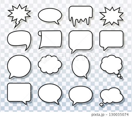 Comic Speech Bubble Vector Set For Dialogue And Chat Design 130035074