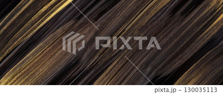Abstract art black and dark golden background with brushstrokes in acrylic watercolor. Textured pattern backdrop 130035113