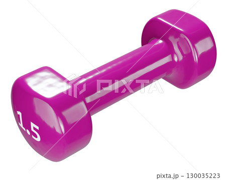 Round vinyl rubber Dumbbell, weightlifting gym equipment side view 130035223