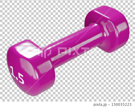 Round vinyl rubber Dumbbell, weightlifting gym equipment side view 130035223