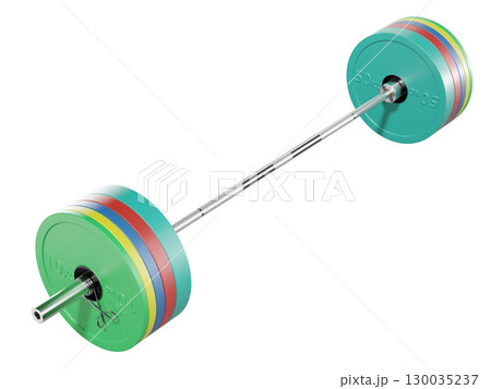 Cast Iron Olympic Adjustable Barbell, weightlifting gym equipment, side view 130035237