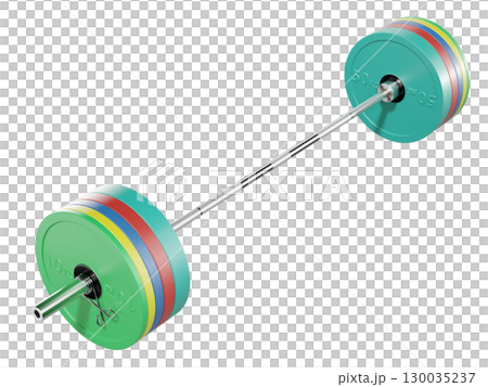 Cast Iron Olympic Adjustable Barbell, weightlifting gym equipment, side view 130035237