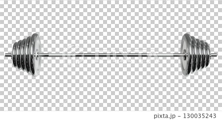 Cast Iron Adjustable Barbell, weightlifting gym equipment, front view 130035243