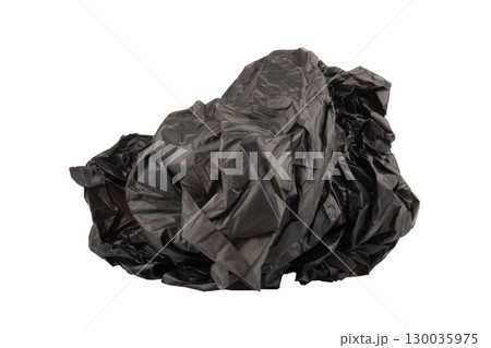 Crumpled garbage bag on white background Crumpled garbage bag on white background 130035975
