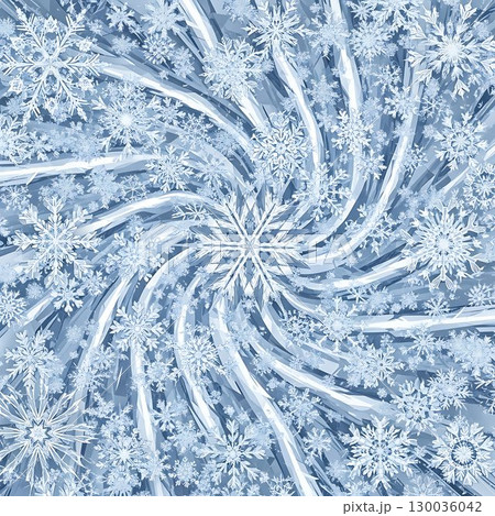 Detailed snowflake fractal pattern in icy blue tones. Detailed snowflake fractal pattern in icy blue tones. 130036042