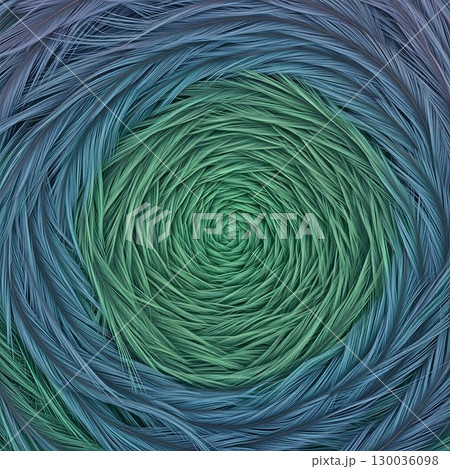 Abstract spiral pattern resembling green vortex or circular fiber texture. 130036098