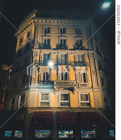 Night view of the city building in Milano  130036902