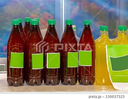 Juices in plastic bottles Juices in plastic bottles 130037325