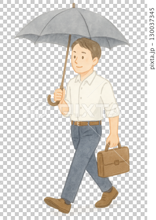 一個男人拿著陽傘 130037345