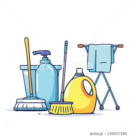Cleaning products ready for housework and housekeeping 130037388