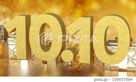 The 10.10 and Gift box  for Promotion Advertising concept 3d Rendering. 130037884