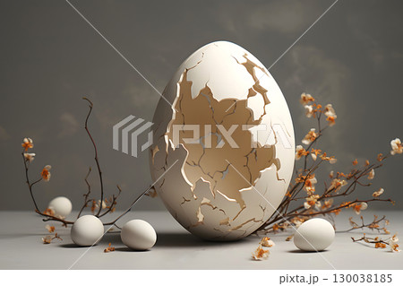 decorative composition still life of chicken eggs. creative food products 130038185