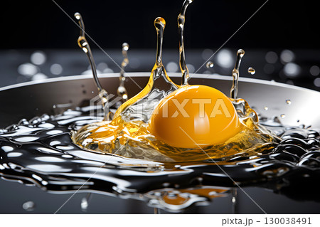 cooking scrambled eggs. kitchen and food. breakfast food 130038491