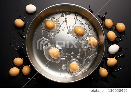 cooking scrambled eggs. kitchen and food. breakfast food cooking scrambled eggs. kitchen and food. breakfast food 130038493