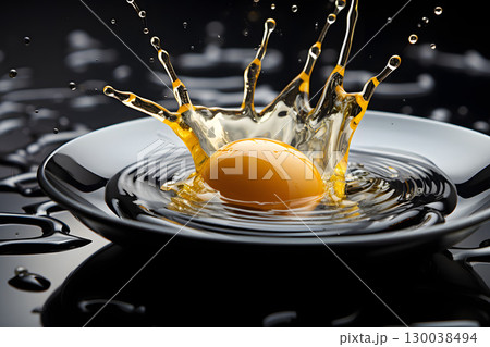 cooking scrambled eggs. kitchen and food. breakfast food 130038494