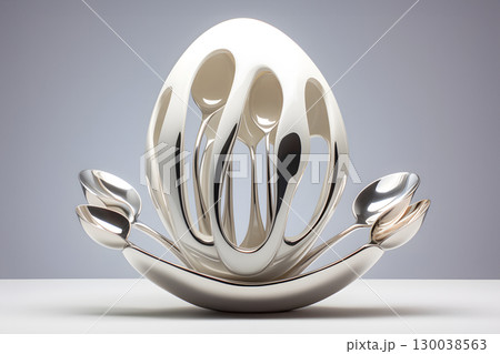 decorative and designer stand and egg rack. art in the food industry 130038563