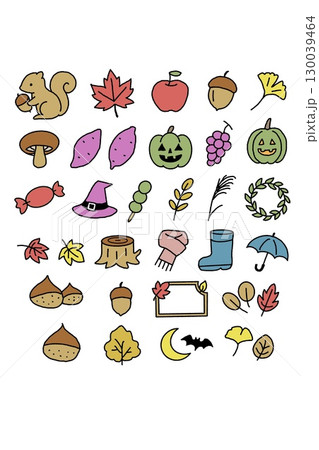 ハロウィンと秋のモチーフ イベント素材 ハロウィンと秋のモチーフ イベント素材 130039464