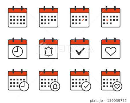 スケジュール管理や予定表に使えるカレンダーイラスト素材 130039735