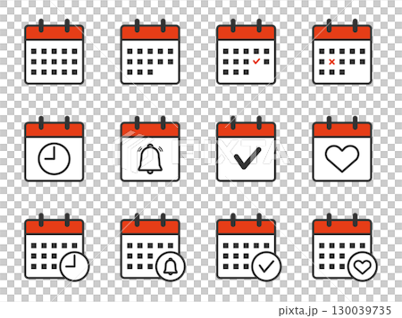 スケジュール管理や予定表に使えるカレンダーイラスト素材 130039735