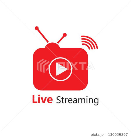 Live streaming play logo icon vector 130039897