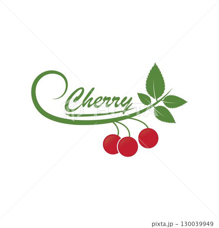 Cherry logo vector icon illustration Cherry logo vector icon illustration 130039949