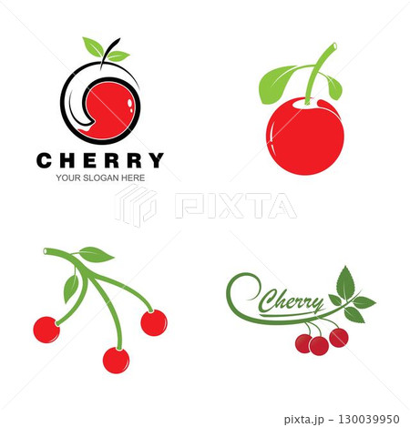 Cherry logo vector icon illustration Cherry logo vector icon illustration 130039950