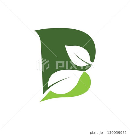 Letter Initial B Leaf Logo vector Design 130039983