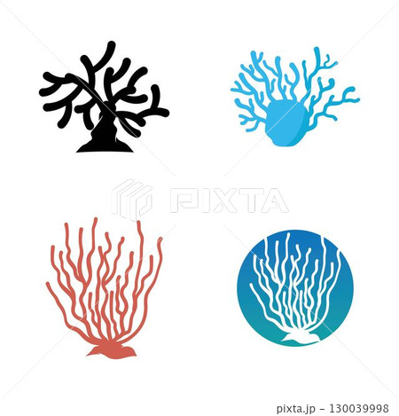 Coral logo icon design template flat vector 130039998