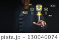 Customer satisfaction survey concept showing a happy smile face icon rating system through online application, testimonial, customers evaluate product and service quality and share feedback review. 130040074