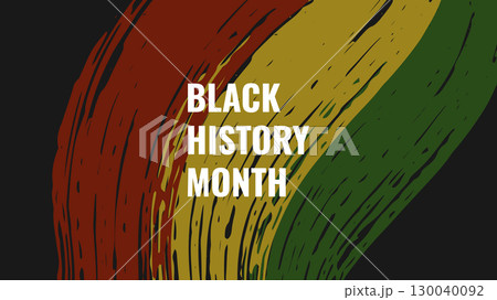 Black History Month African American history card celebration. Red yellow green color. Web page banner poster design. Vector. 130040092