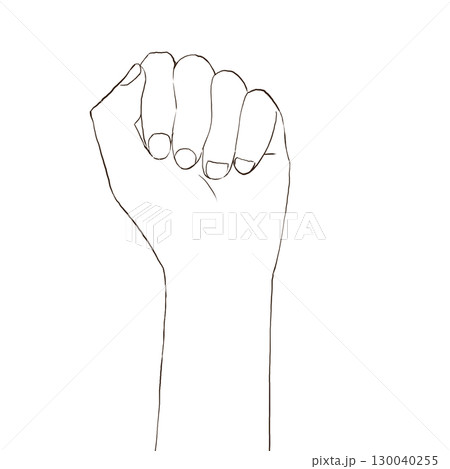 握り拳のシンプルイラスト 130040255