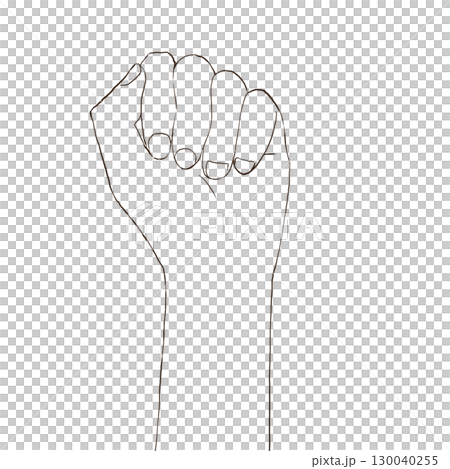 握り拳のシンプルイラスト 130040255