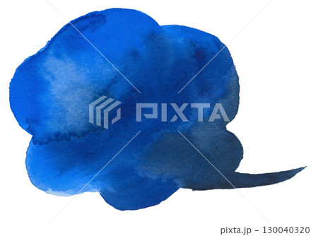 水彩の吹き出し（青） 130040320