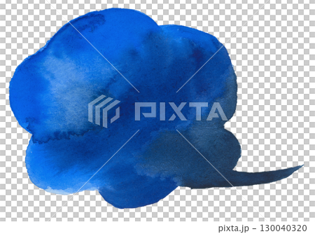 水彩の吹き出し（青） 130040320