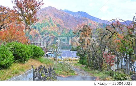 湯沢高原ロープウエイ乗場付近から眺めた紅葉　　 130040323