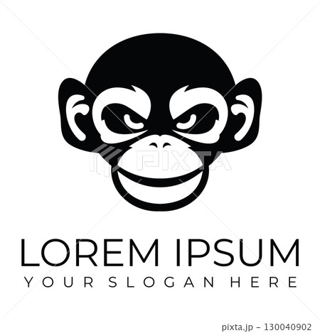 Creative design of elegant monkey head logo Creative design of elegant monkey head logo 130040902