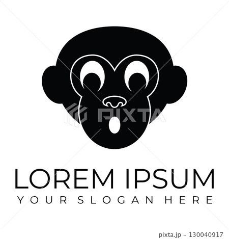 Creative design of elegant monkey head logo 130040917