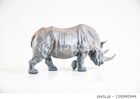 black rhino  on isolated background 130040944