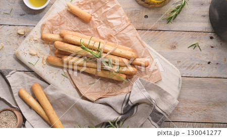 Traditional italian breadsticks grissini Traditional italian breadsticks grissini 130041277