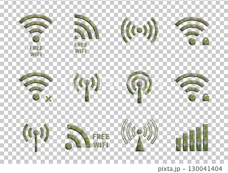 Free Wi-Fi logo mark illustration set icon pictogram 130041404