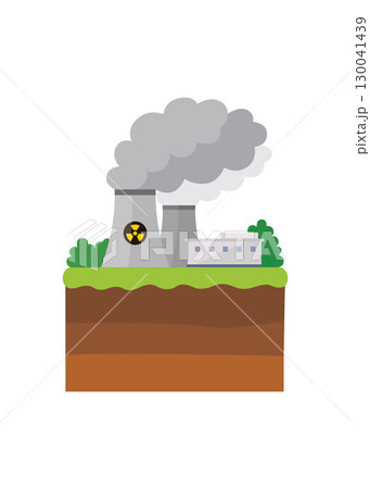 Nuclear power plant in flat vector illustration Nuclear power plant in flat vector illustration 130041439