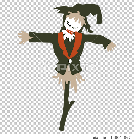 可愛的萬聖節稻草人角色 可愛的萬聖節稻草人角色 130041867