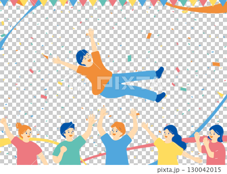 胴上げをする人達 130042015