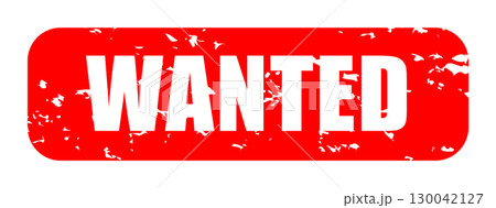 WANTED アイコン イラスト シンプル ベクター素材 レッド 130042127