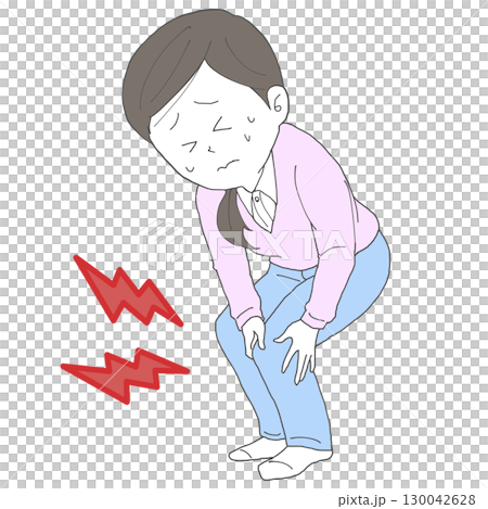 Woman with a painful knee 2 130042628