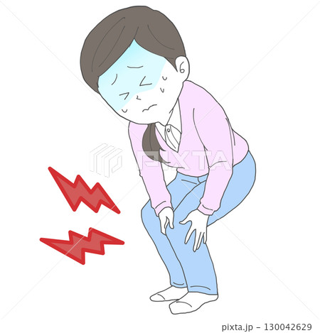 膝が痛い女性2 青ざめる 膝が痛い女性2 青ざめる 130042629