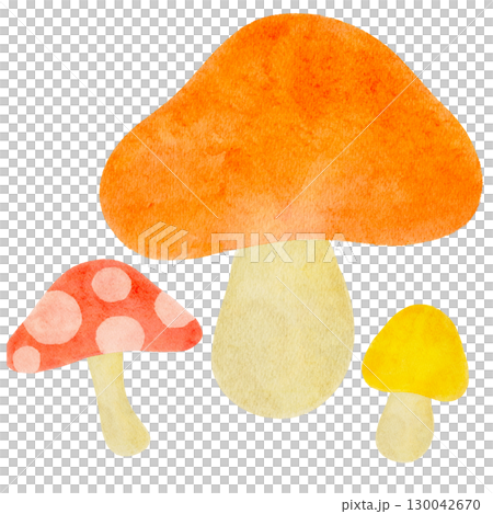 水彩で描いたきのこのイラスト 130042670