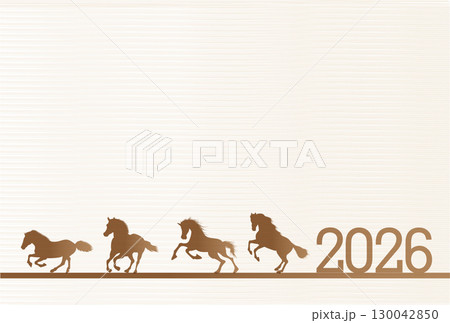 午　年賀状　干支　背景 130042850